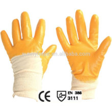 knit wrist back open nitrile coated industrial gloves